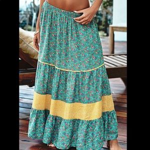 NWT- Boho maxi skirt